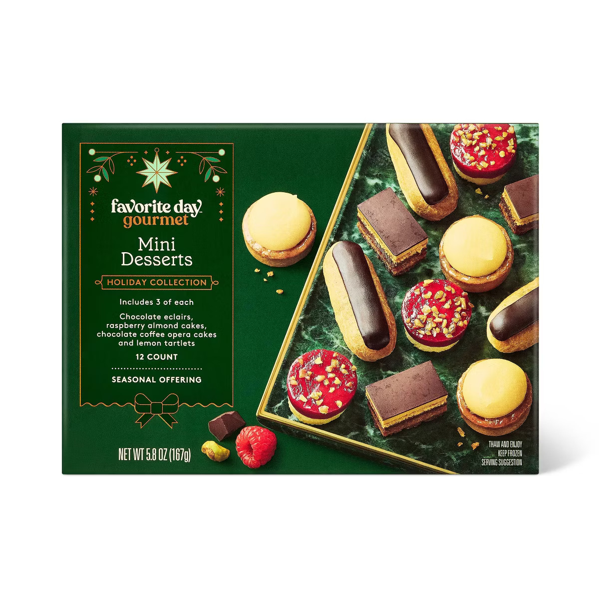 Holiday Mini Frozen Chocolate Lemon & Raspberry Frozen Dessert - 5.9oz/12ct - Favorite Day™ | Target