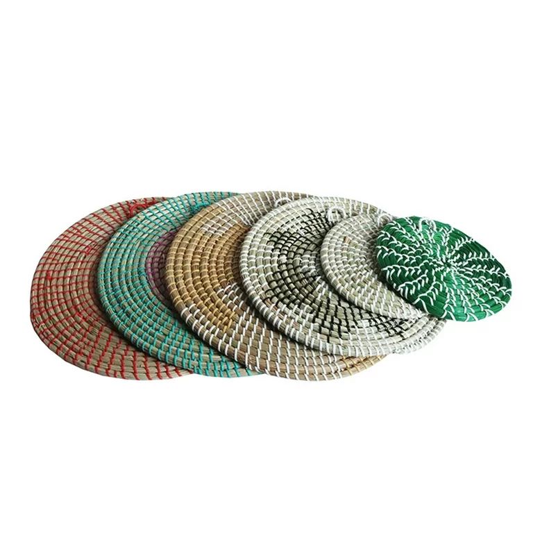 Boho Woven Wall Basket Decor Seagrass Decorative Tray for Bedroom(E) - Walmart.com | Walmart (US)