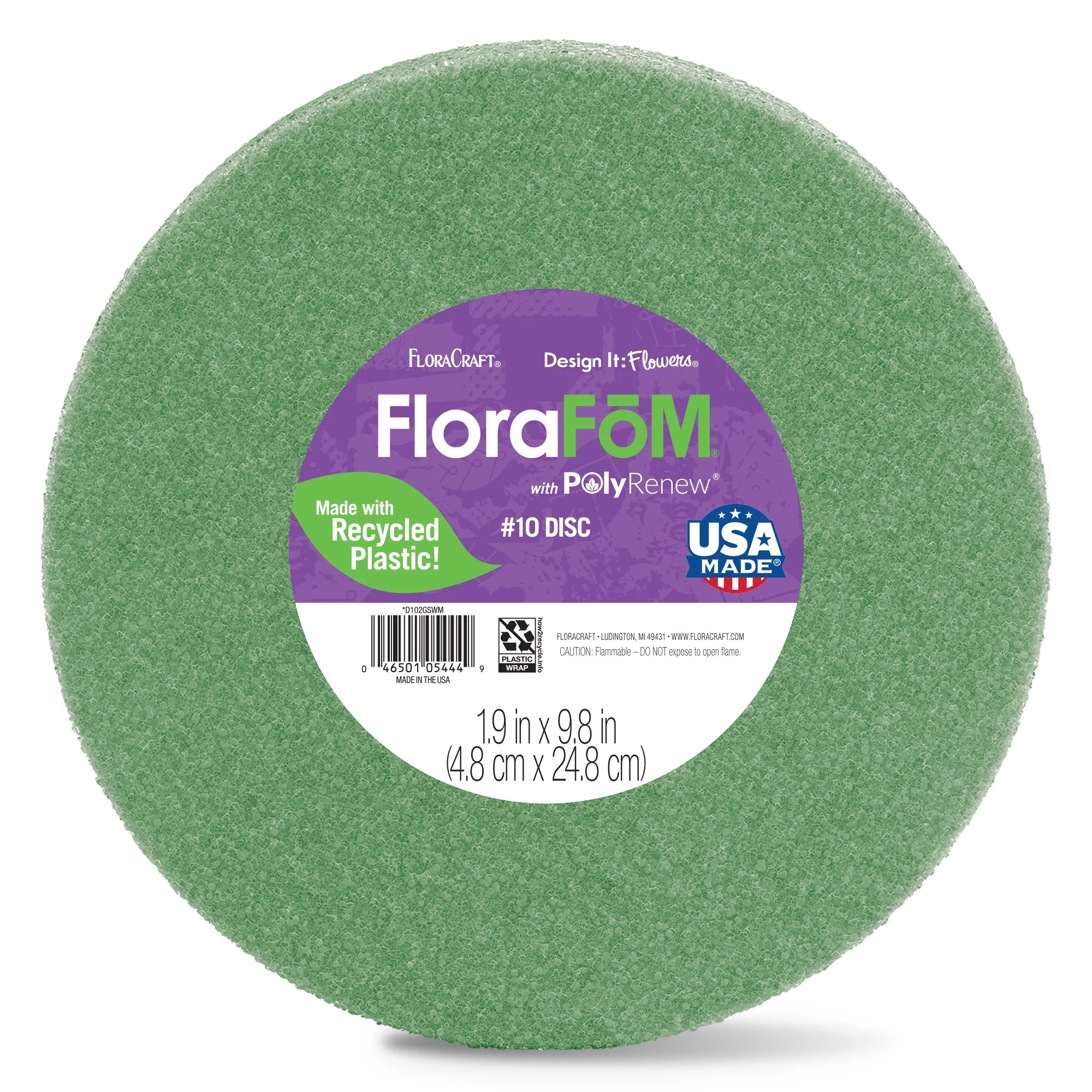 FloraCraft FloraFōM Foam Disc 1.9 inch x 9.8 inch Green | Walmart (US)