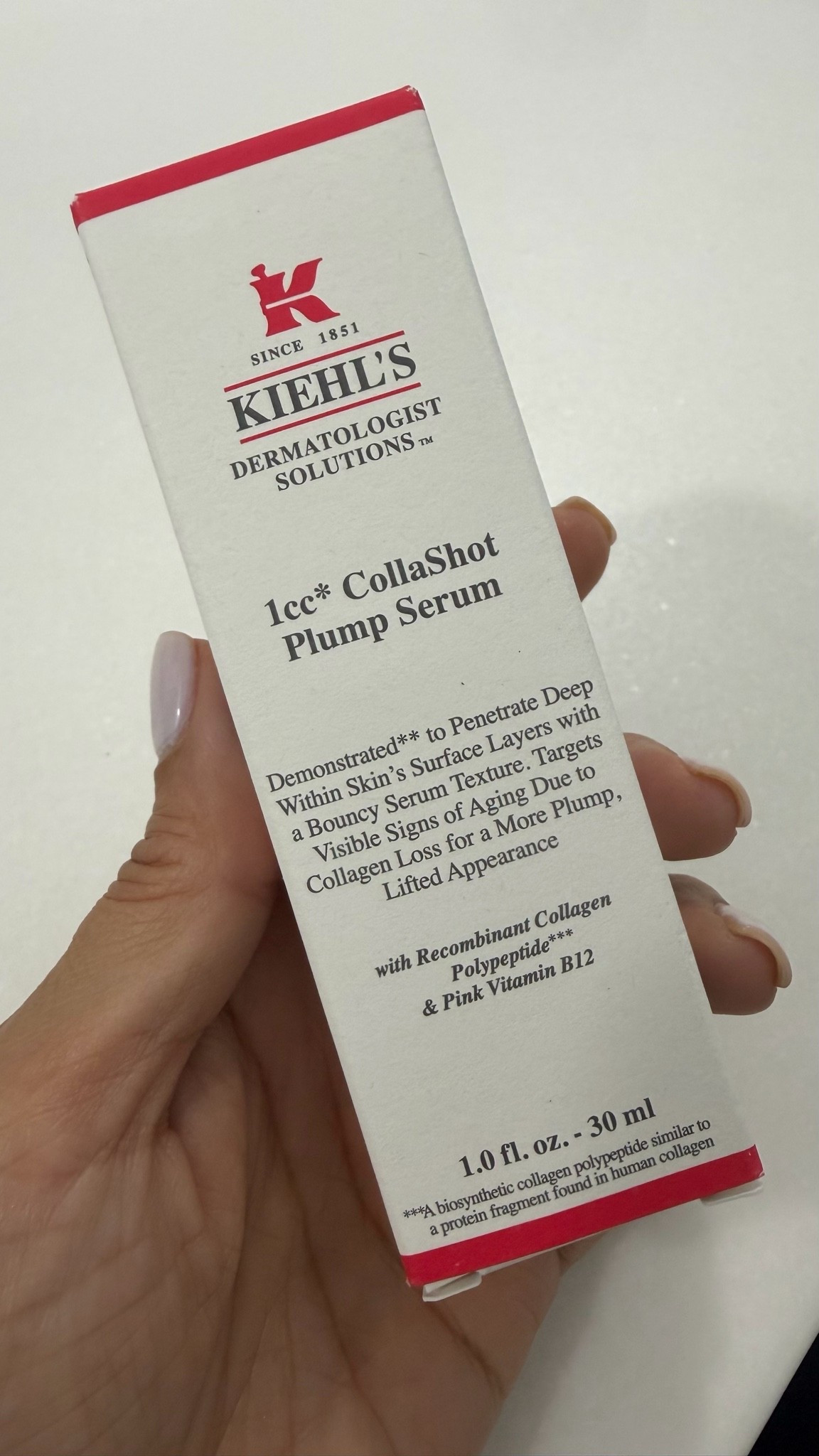 New product from Kiehl’s! 
1cc* CollaShot Plumping Serum

Face Serum that visibly plumps skin and helps target visible signs of aging due to collagen loss.

#LTKmorningroutine #LTKHome #LTKselfcare