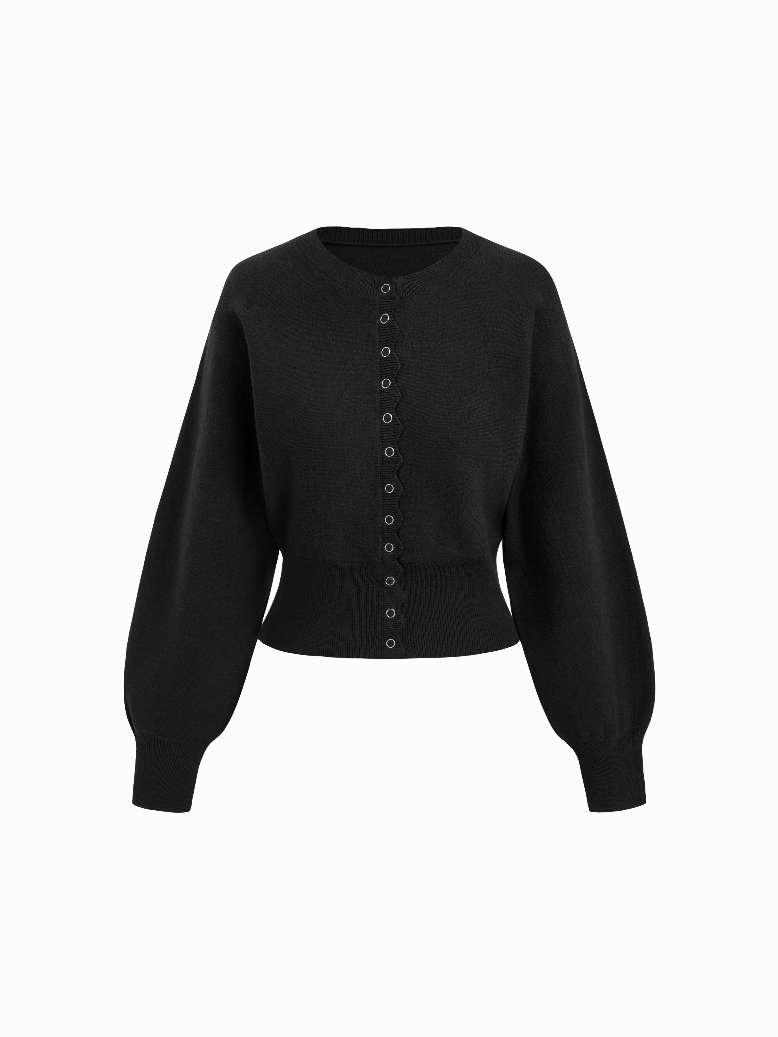 Knit Fabric Knit Round Neckline Button Cinched Waist Oversized Cardigan For Work | Cider