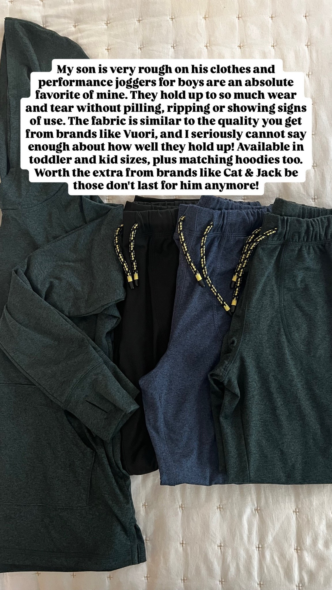Here are some of my tried and true Quince favorites for kids! If you haven’t shopped Quince yet, don’t sleep on this brand!  If you’re not familiar, Quince works directly with many of the same factories that higher-end brands use. They skip the middleman and ship directly from the factory, which allows them to keep prices lower while still offering really good quality.  One thing I also love is that under each product description on their website, they show which retailer or brand they’ve compared that item to, so you have a pretty clear idea of what to expect in terms of quality and price.

These are some of the kids’ pieces I’ve personally tried and really loved!