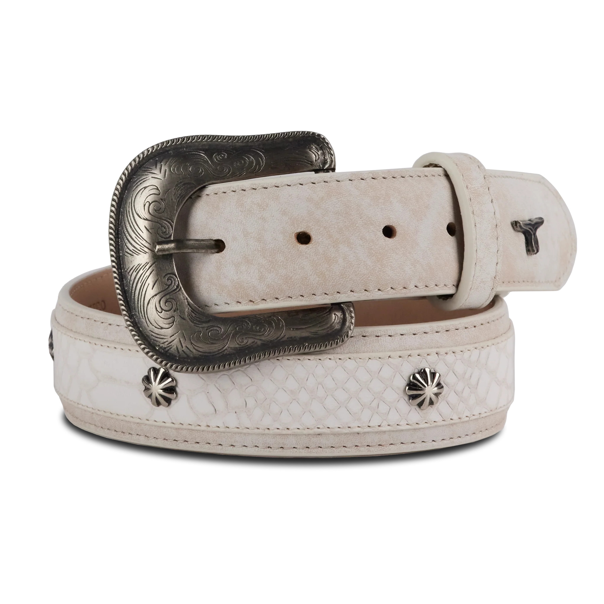 1.5 Overlay Showdown Belt with Conchos and Single Buckle - Ceramic Crackle | Lane Boots