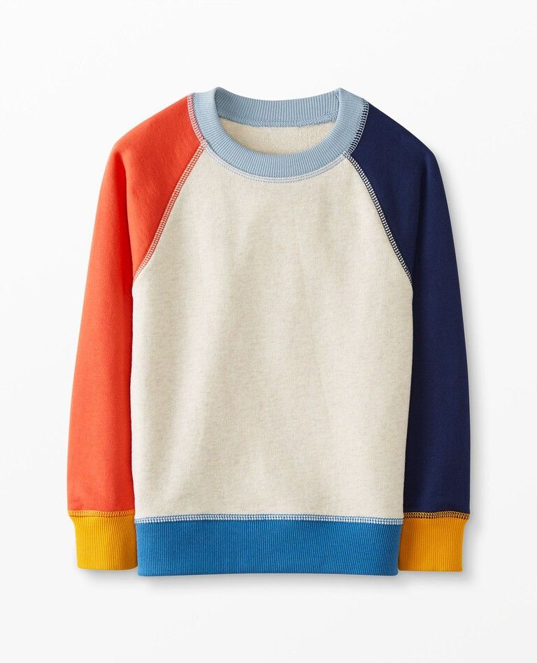 Colorblock Crewneck In French Terry | Hanna Andersson