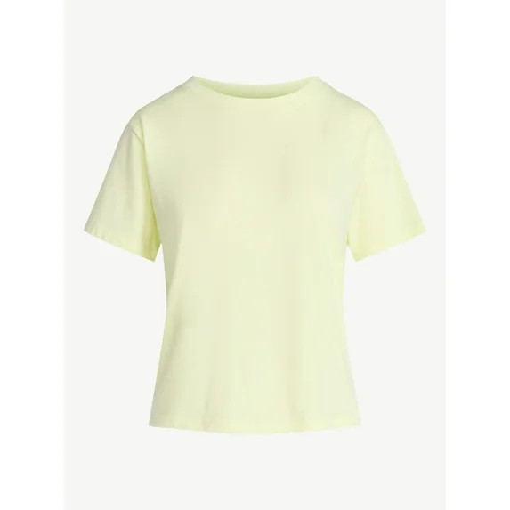 Free Assembly Women's and Women's Plus Cotton Cropped Boxy Tee with Short Sleeves, Sizes XS-4X | Walmart (US)