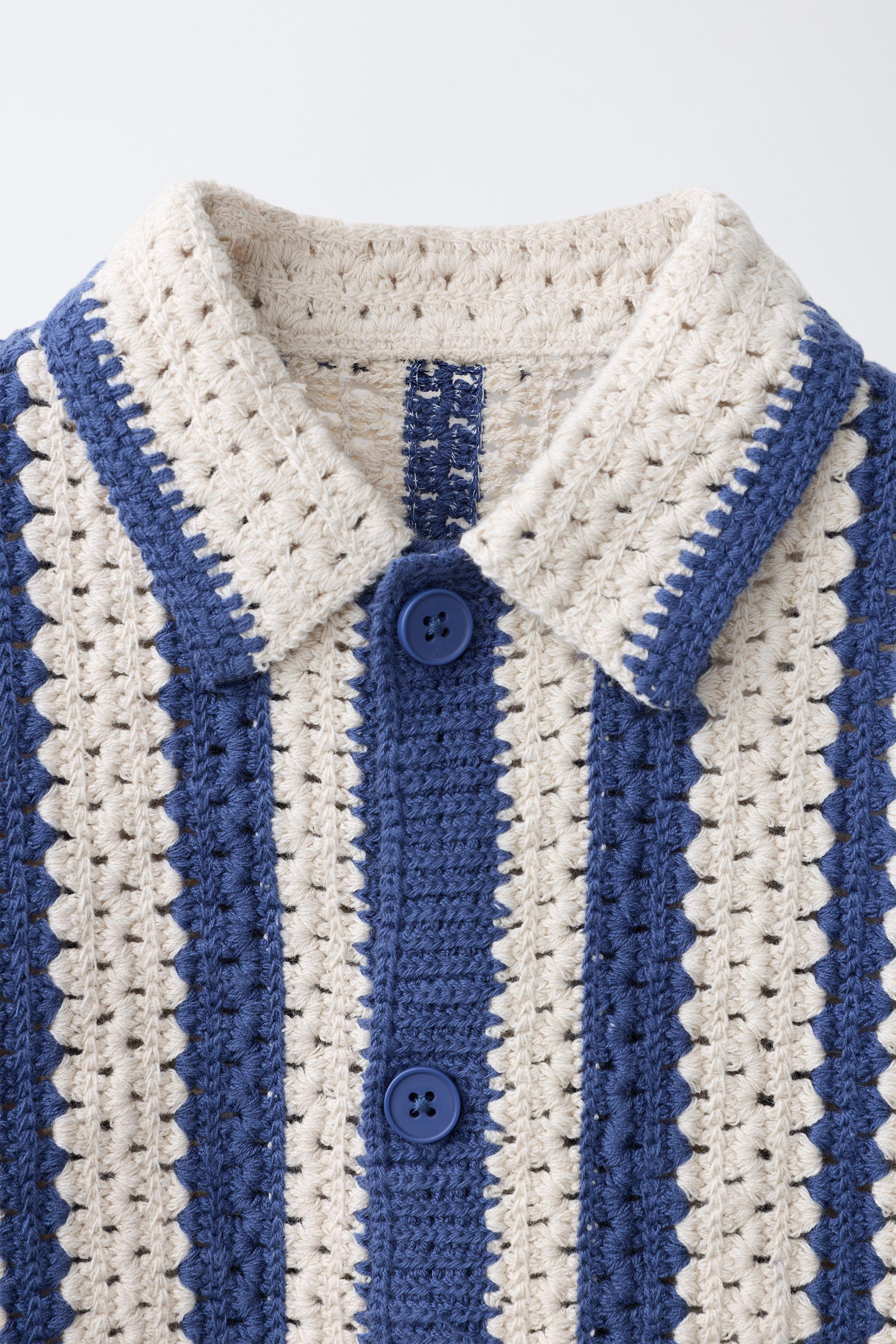 LAGOSTA CROCHET KNIT SHIRT | Zara US