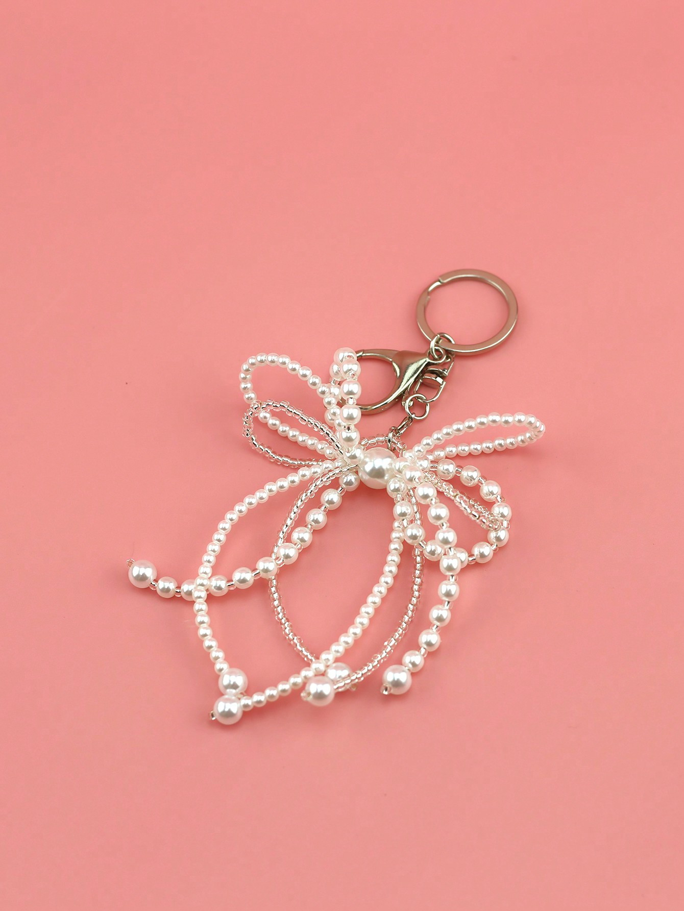 Faux Pearl Bowknot Bag & Keychain Pendant For Women Holiday Gift Key Lanyard Bow Keychain | SHEIN