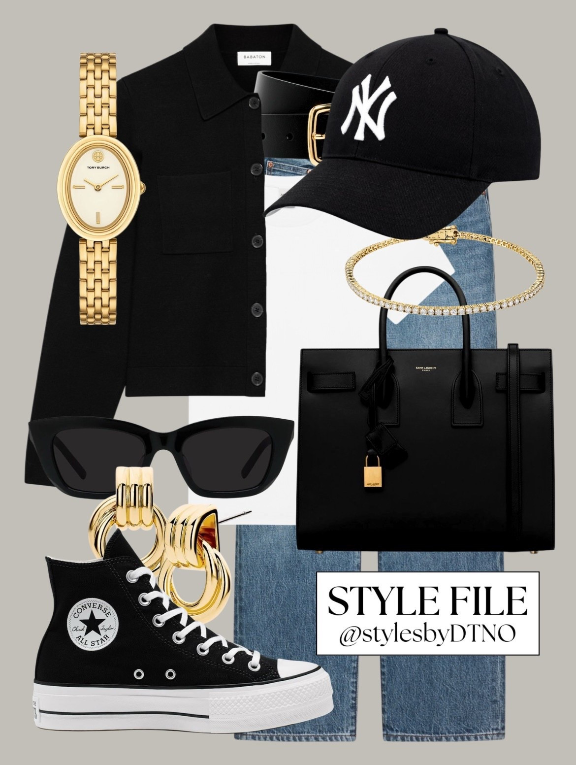 Styling a black Aritzia collared cardigan with a white t shirt, high rise baggy jeans, Converse chuck taylor high top platform sneakers, a Saint Laurent sac de jour small tote bag, and a New York Yankees baseball cap (affordable alternatives are listed below)

Tags: Spring Outfit, Minimalist Fashion, OOTD, What To Wear, Elevated Casual, Neutral Fashion, Capsule Wardrobe 2026, Look For Less, Outfit Ideas, Style Guide, Effortless Chic, High Street Fashion, Quiet Luxury Style, Everyday Outfit,

#LTKSeasonal #LTKSaleAlert #LTKootd
