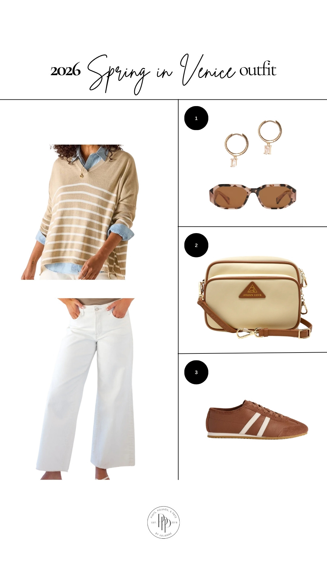 Neutral + coastal vibes for Venice 🤍 striped sweater + white denim = the easiest spring combo. Added chic accessories + sneakers for a polished but comfy look! ✨ 

 #LTKootd #LTKSeasonal #LTKTravel