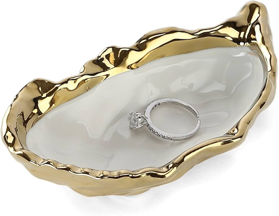 HOME SMILE Oyster Shell Ring Dish,Jewelry Dish Tray, Trinket Tray, Long Distance Friendship Gifts... | Amazon (US)
