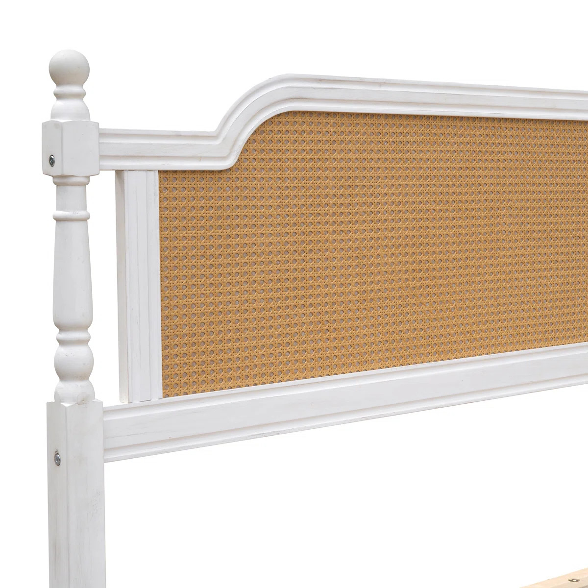 Bay Isle Home™ Chikezie Solid Wood Platform Bed Frame with Headboard, Bohemian Style Wicker Bed... | Wayfair North America