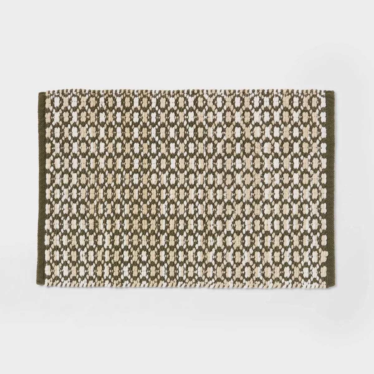 20"x30" Diamond Woven Harvest Bath Rug Green/Ivory - Threshold\u2122 | Target