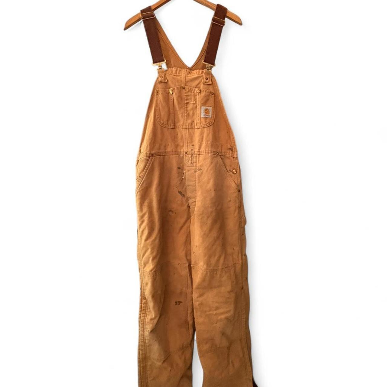 Carhartt Men's Overalls - Orange/Tan - M | Depop US