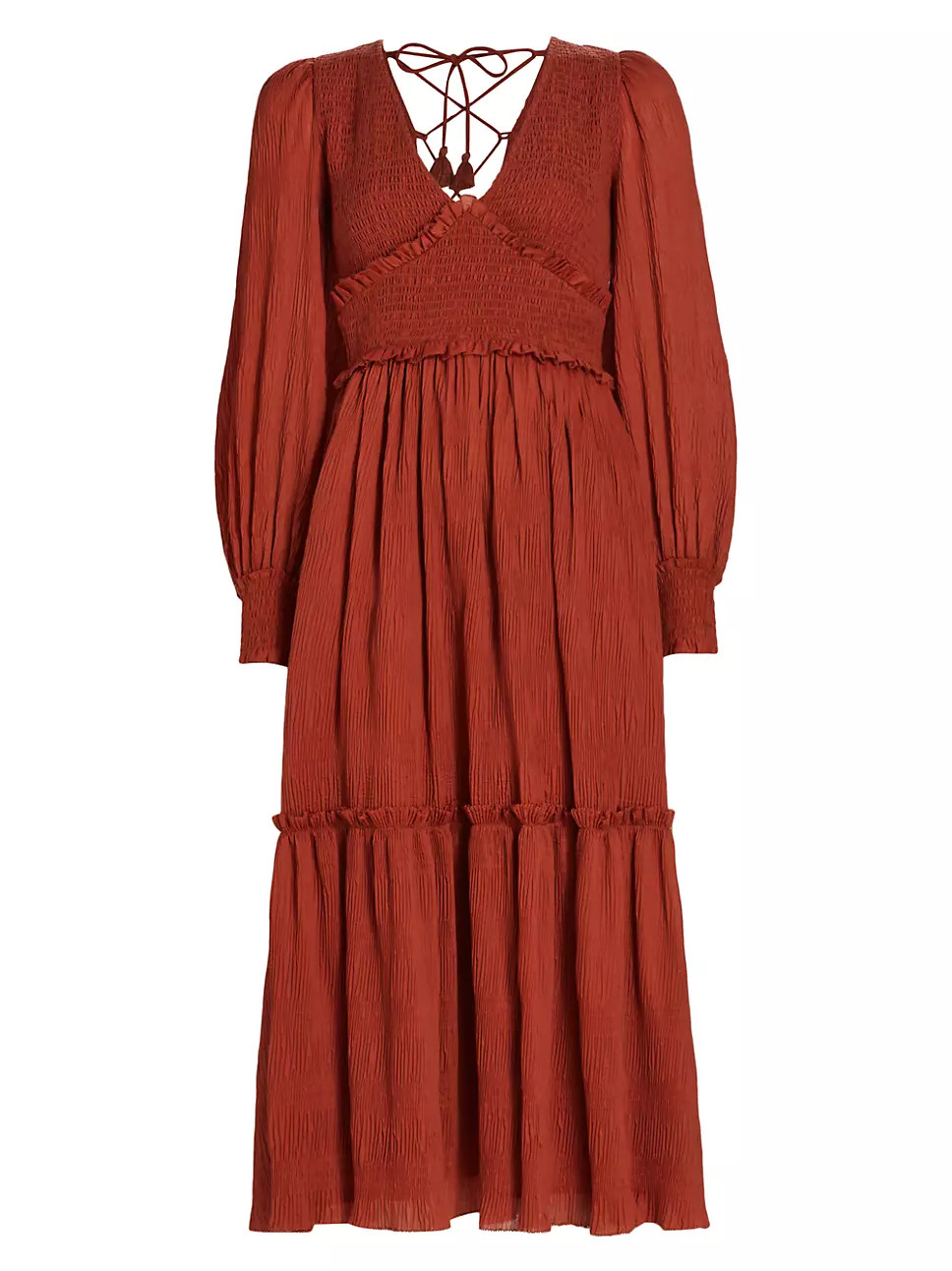 Sea Pasha Pleated Smocked Midi-Dress | Saks Fifth Avenue