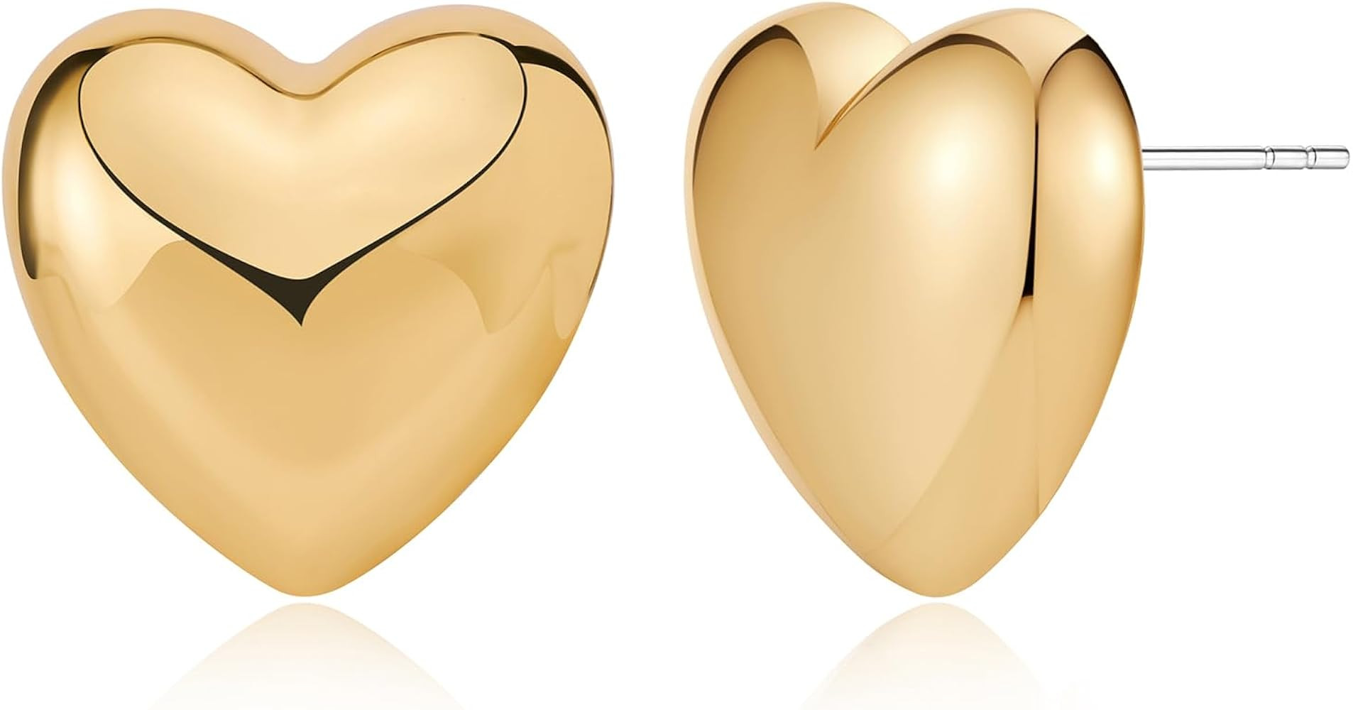 MUYAN Heart Stud Earrings for Women Love Heart Dainty Earrings Fashion Jewelry | Amazon (US)
