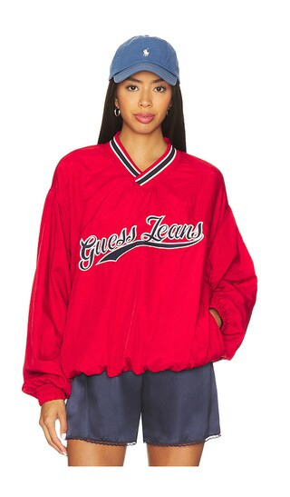 Pullover Windbreaker in Rugby Red | Revolve Clothing (Global)