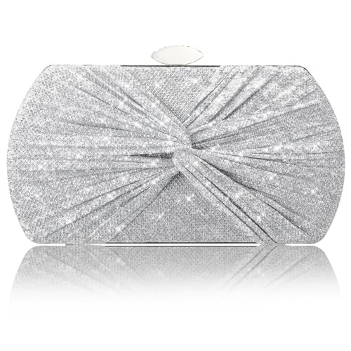 Suhatjia Clutch Purses for Women Wedding Evening Glitter Sparkly Handbags Party Purses for Women with Detachable Chain | Amazon (US)