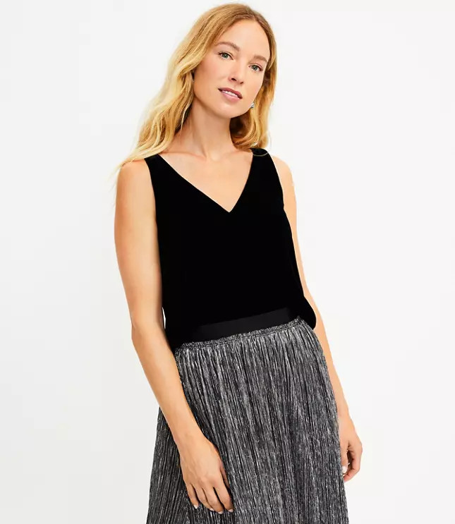 Velvet Double V Shell | LOFT