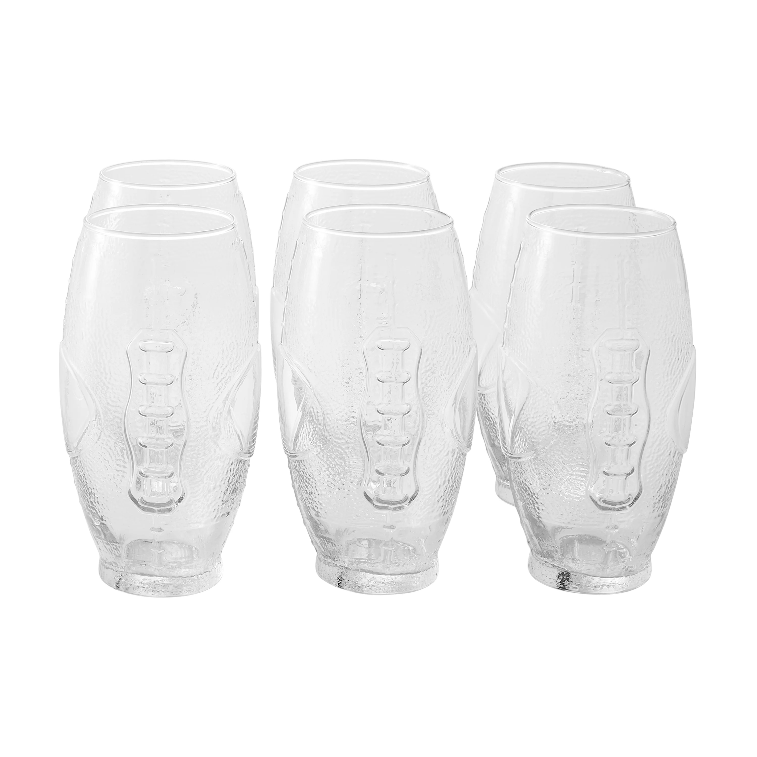 Mainstays 23 oz. Clear Football Cooler Drinkware, Set of 6 | Walmart (US)