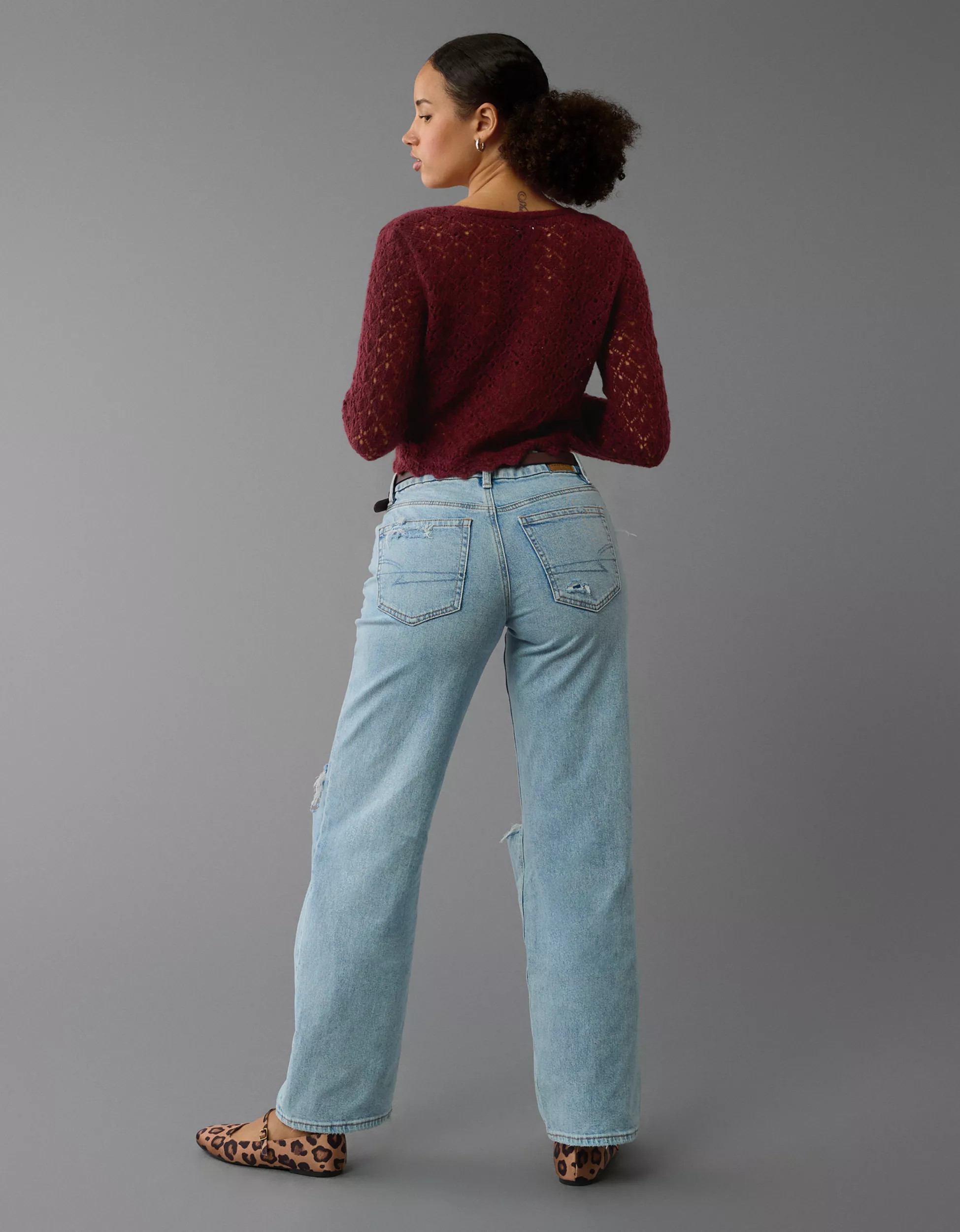 AE Strigid Curvy Ripped High-Waisted Stovepipe Jean | American Eagle Outfitters (US & CA)