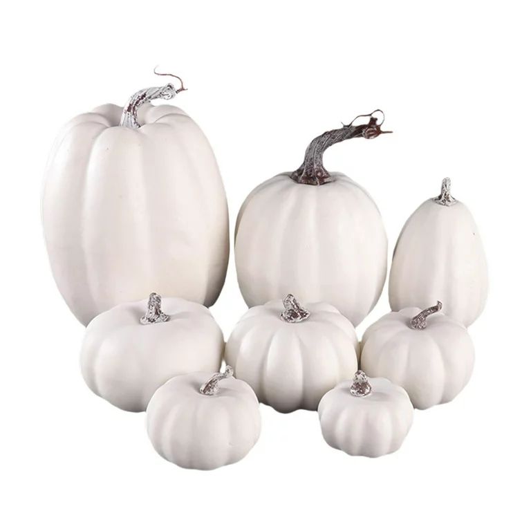 8 Pieces Artificial Harvest Pumpkins Assorted Size Lifelike Festival Decoration Lightweight Versa... | Walmart (US)