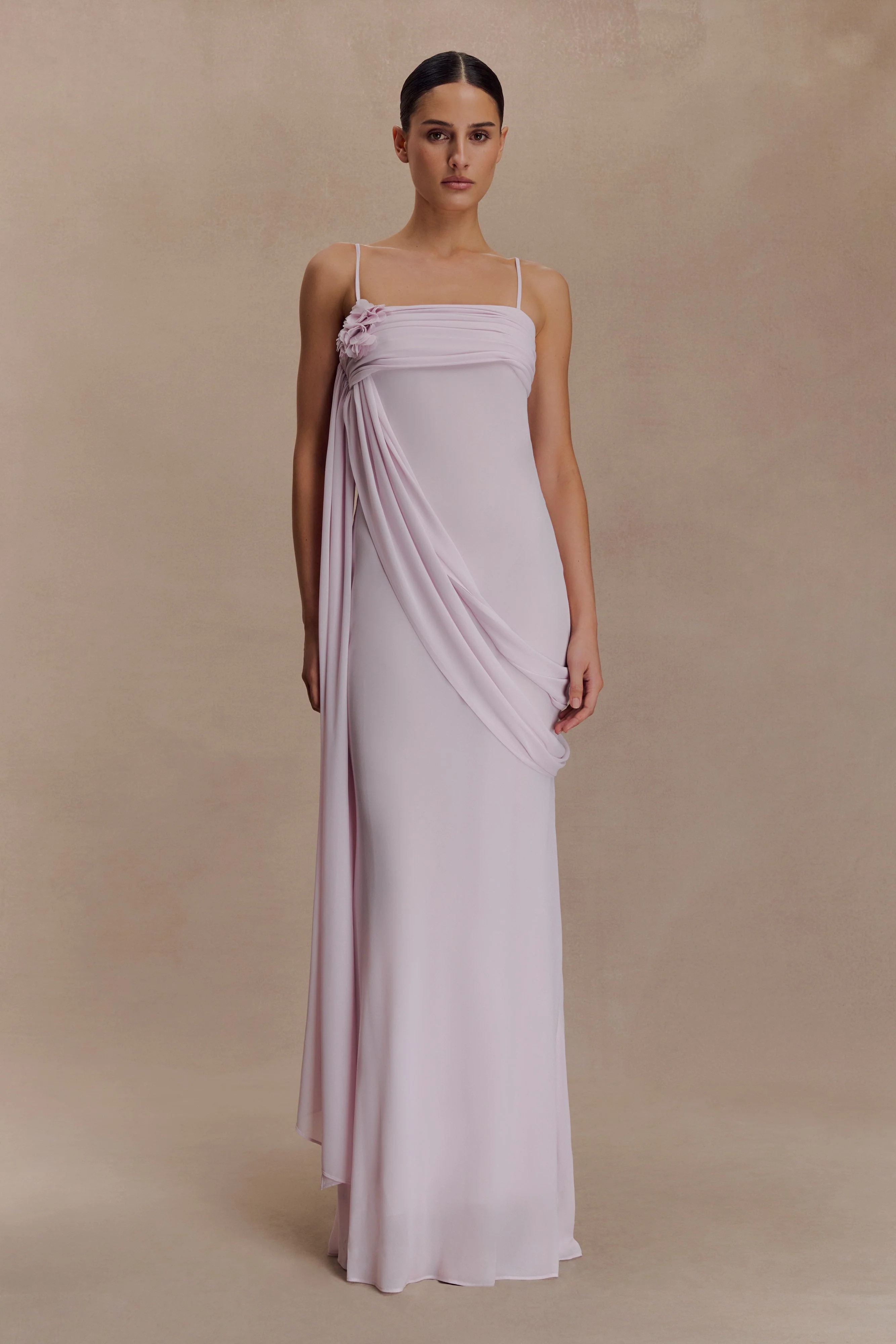 Chiffon Maxi Dress - Light Lilac | MESHKI US