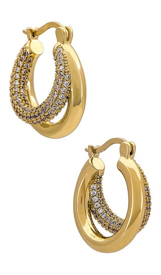 Miles Hoops in Gold | Revolve Clothing (Global)