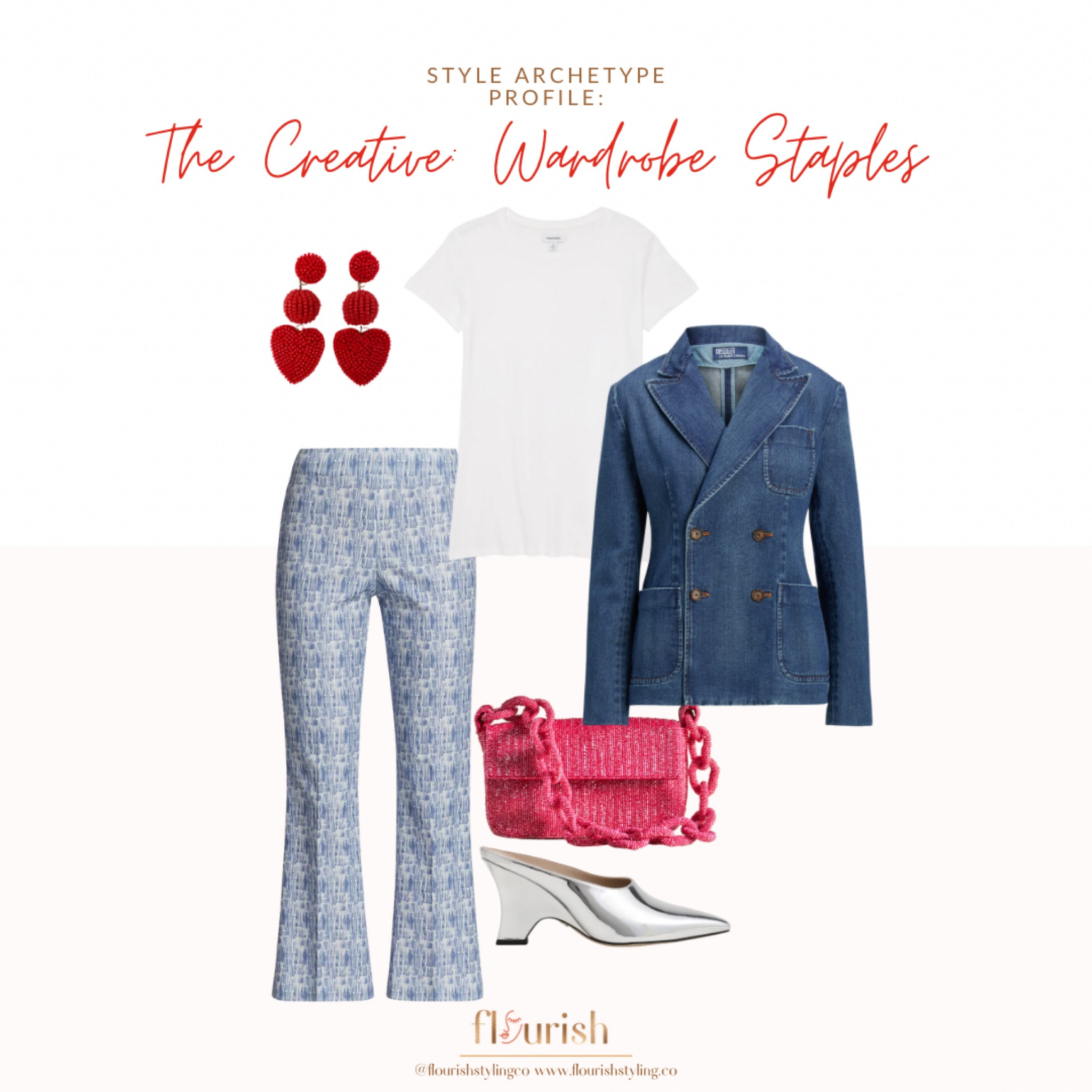 Comprised of a handful of the Creative Style Archetype’s wardrobe must-haves, this outfit is absolute perfection! Add a standout brooch to the denim blazer and a stack of chunky bangles and you’ve got yourself a showstopper. The Creative knows just how much to accessorize without going overboard. 

#LTKSeasonal #LTKstyletip #LTKFind