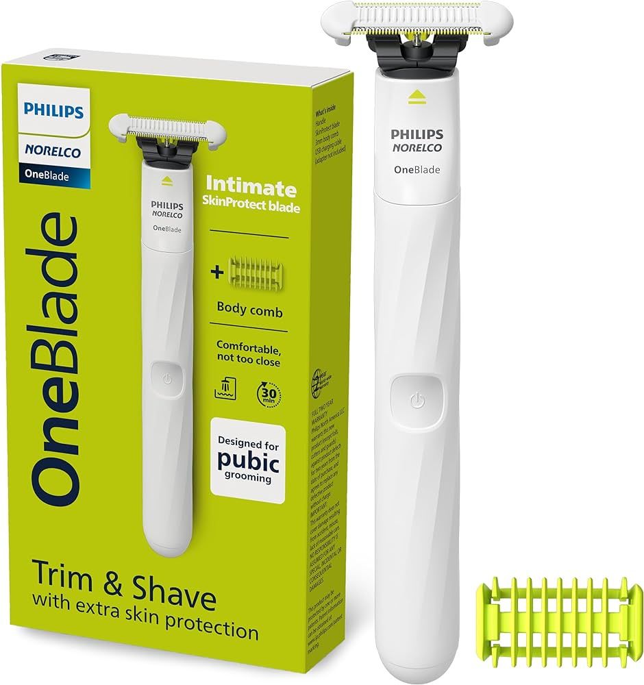 Philips Norelco OneBlade Unisex Intimate Pubic & Personal Body Groomer & Trimmer, QP1924/70 | Amazon (US)