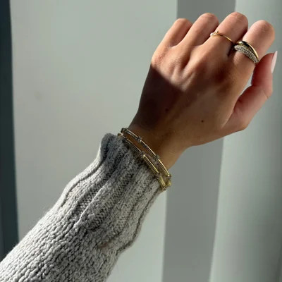 Disney Pavé Mickey Mouse Cuff Bracelet - Gold/Pavé | BaubleBar