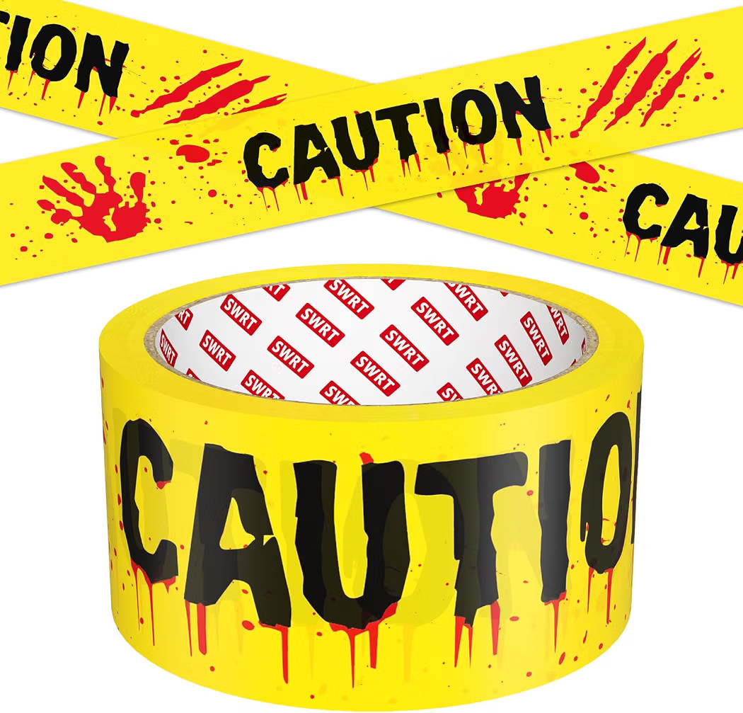 Halloween Decorations Caution Tape, 2In x90 Ft, Bright Yellow&Black | Amazon (US)