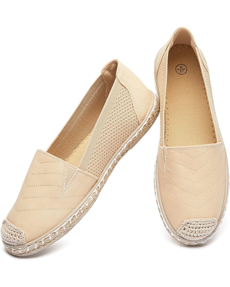 Women's Flats Shoes,Slip on Shoes Espadrilles for Women,Comfortable Womens Loafers,Breathable Cas... | Amazon (US)