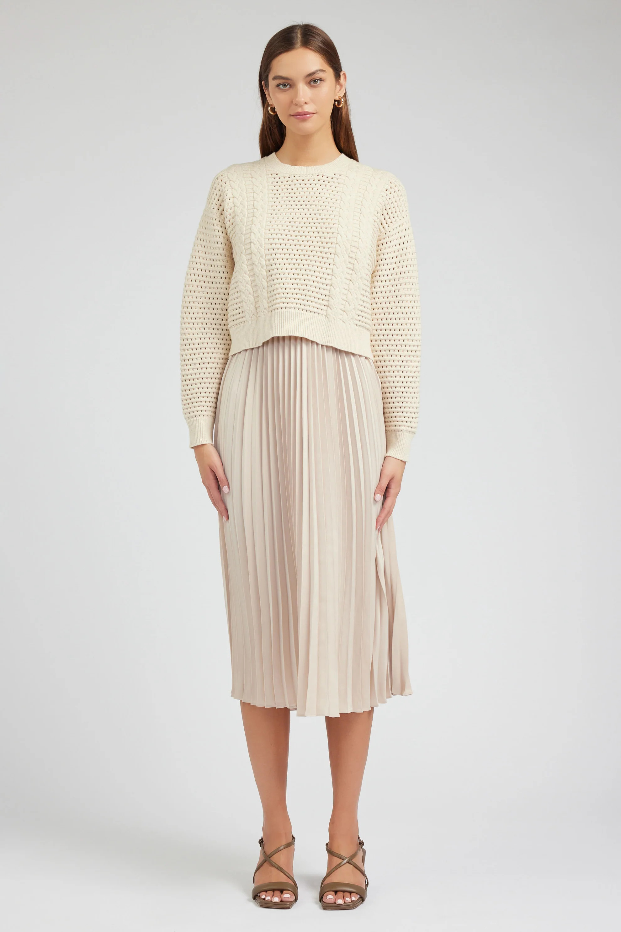 Sweater & Pleated Dress Set | Current Air