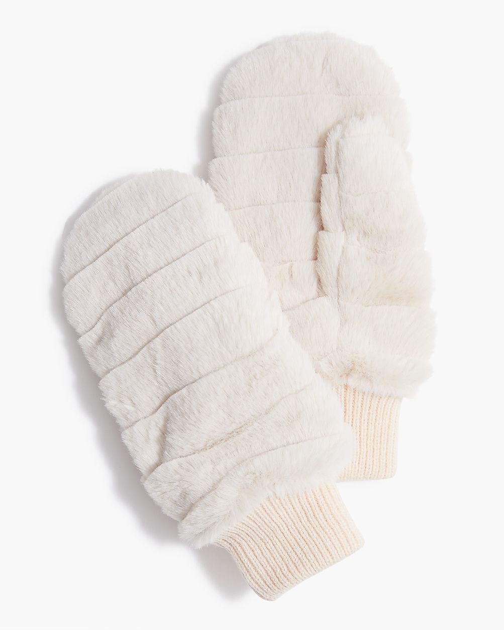 Faux fur-lined mittens | J.Crew Factory