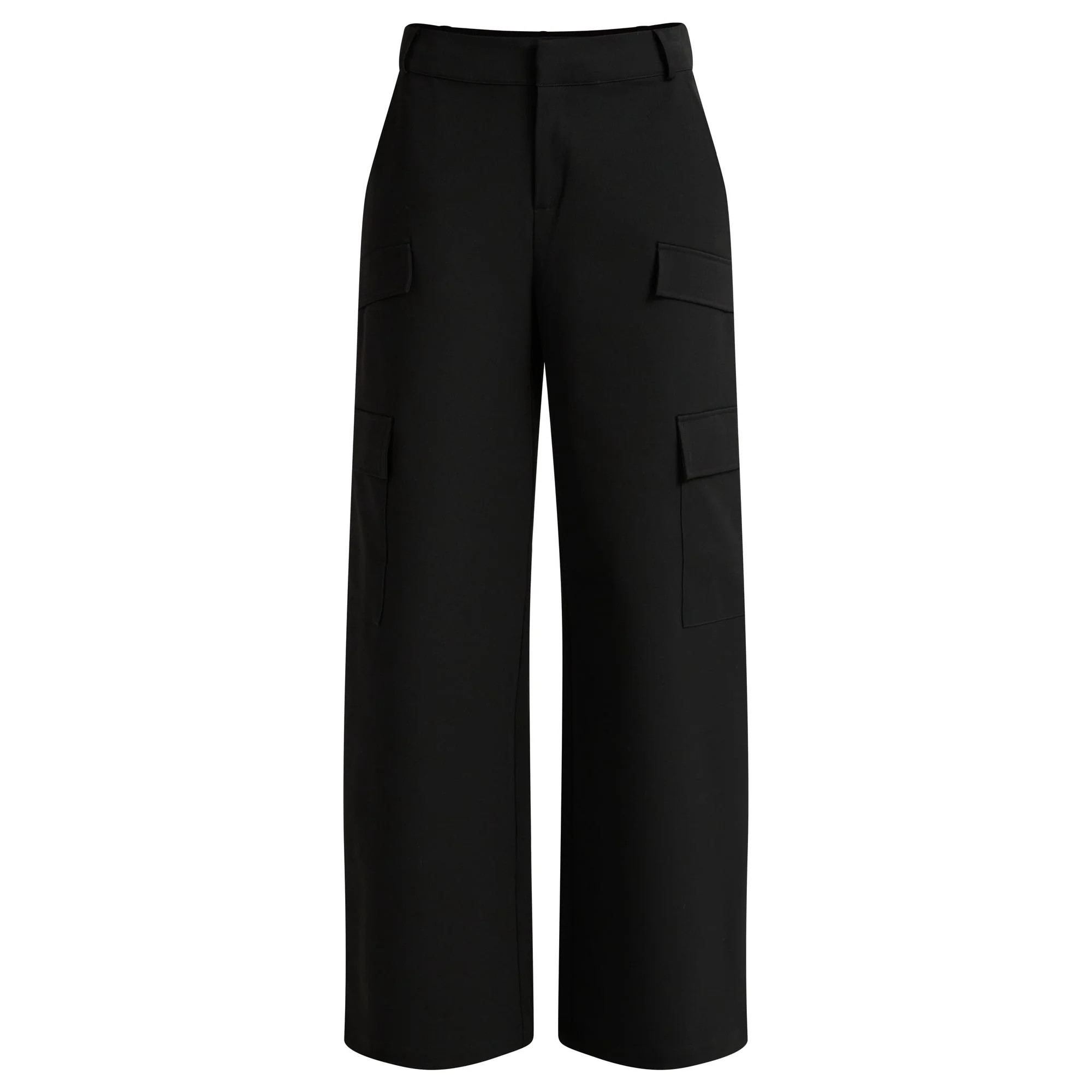 Scoop Women's and Women's Plus Faux Wool Wide Leg Cargo Pants, 32’’ Inseam, Sizes 0-28W - Wal... | Walmart (US)