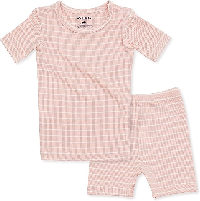 AVAUMA Stripe Pattern Baby Boys Girls Pajama Set Kids Toddler Snug fit Ribbed Sleepwear pjs for D... | Amazon (US)