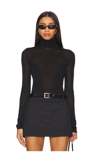 EAVES Alexander Sheer Turtleneck Sweater in Black. - size M | Revolve Clothing (Global)