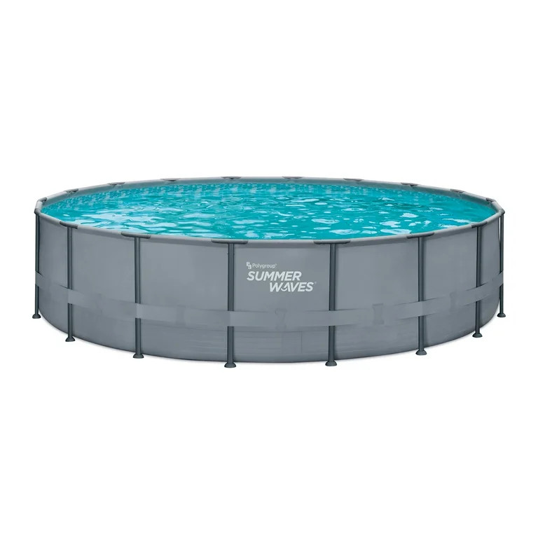 Summer Waves 18 ft Elite Frame Pool, Round, Cool Gray, Ages 6+, Unisex - Walmart.com | Walmart (US)