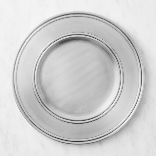 Williams Sonoma Pantry Chargers, Set of 6, Brushed Nickel | Williams-Sonoma