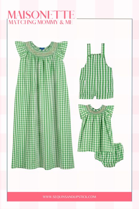 Mommy and me matching green gingham outfits from Maisonette 

#LTKkids #LTKbaby #LTKFind