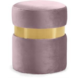 Meridian Furniture Hailey Contemporary Velvet Ottoman/Stool in Pink | Cymax