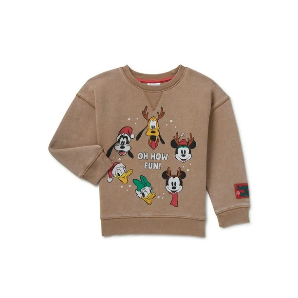 Mickey Mouse Baby and Toddler Boys Festive Crewneck Sweatshirt, Sizes 12M-5T - Walmart.com | Walmart (US)