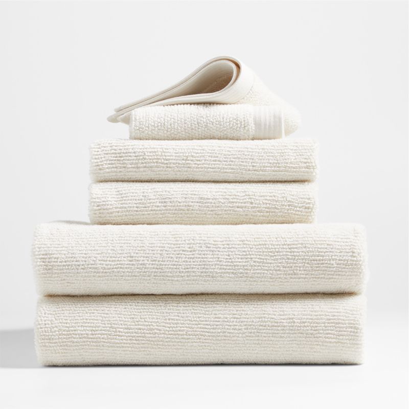 Antimicrobial Organic Cotton Ivory Bath Towels, Set of 6 | Crate & Barrel | Crate & Barrel