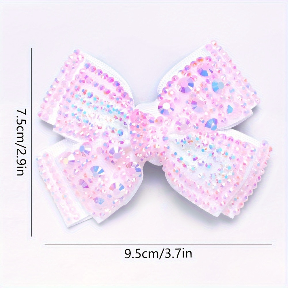 1pc Shiny Rhinestones Bow Hair Clip For Little Girls, Sparkly Hair Styling Accessories, Grosgrain... | Temu Affiliate Program