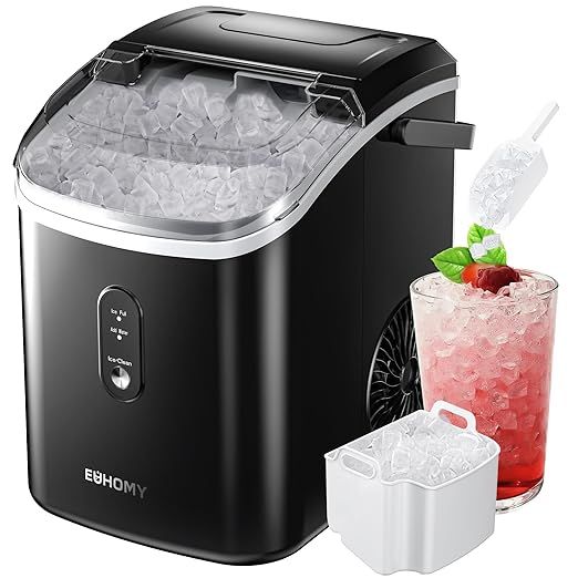 EUHOMY Nugget Ice Maker Countertop with Handle, Ready in 6 Mins, 34lbs/24H, Removable Top Cover, ... | Amazon (US)