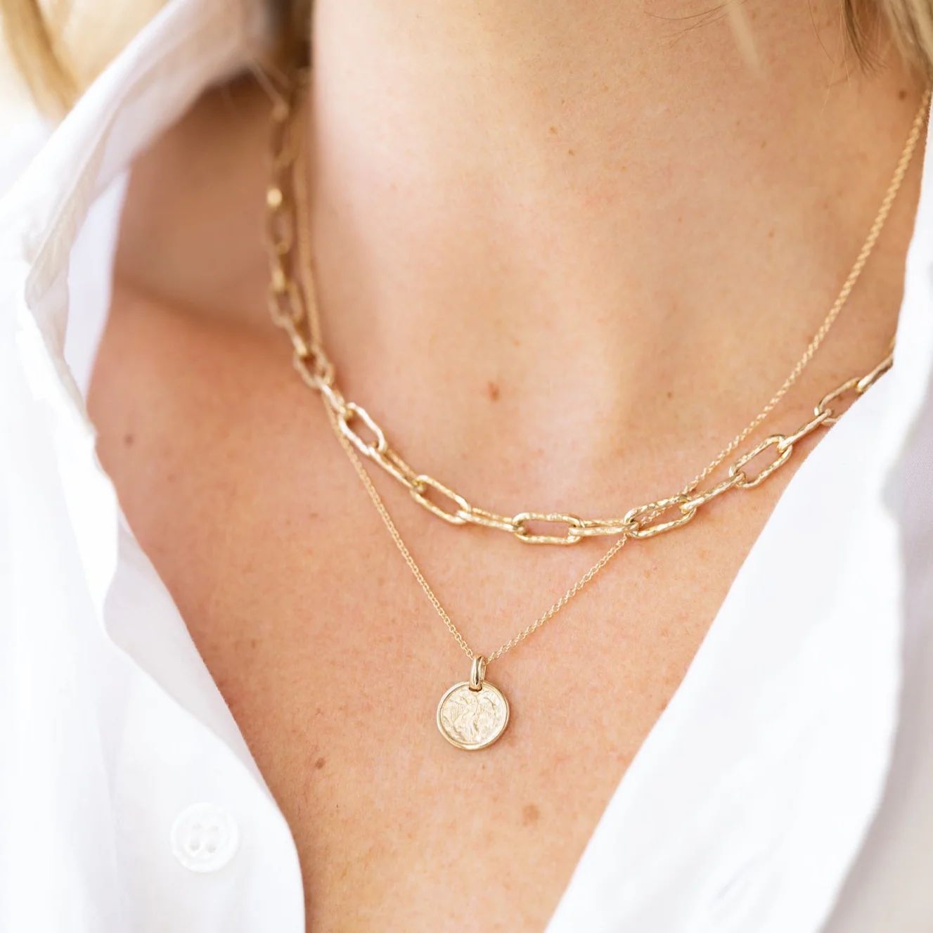 The Hammered Chain Link Necklace | Yearly Co.