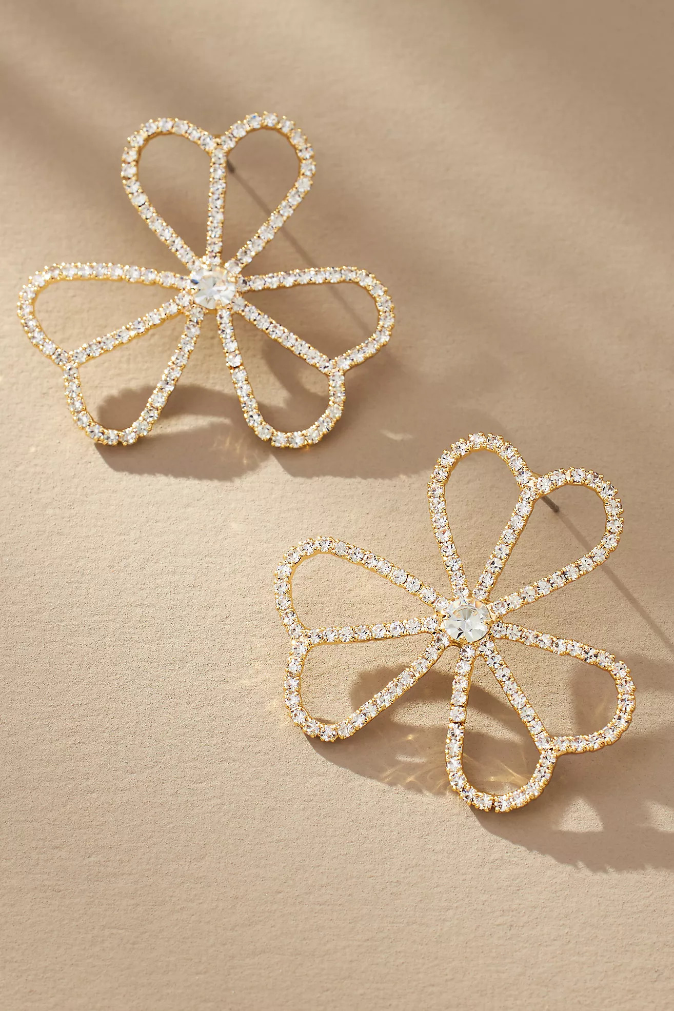 Pavé Cutout Flower Post Earrings | Anthropologie (US)