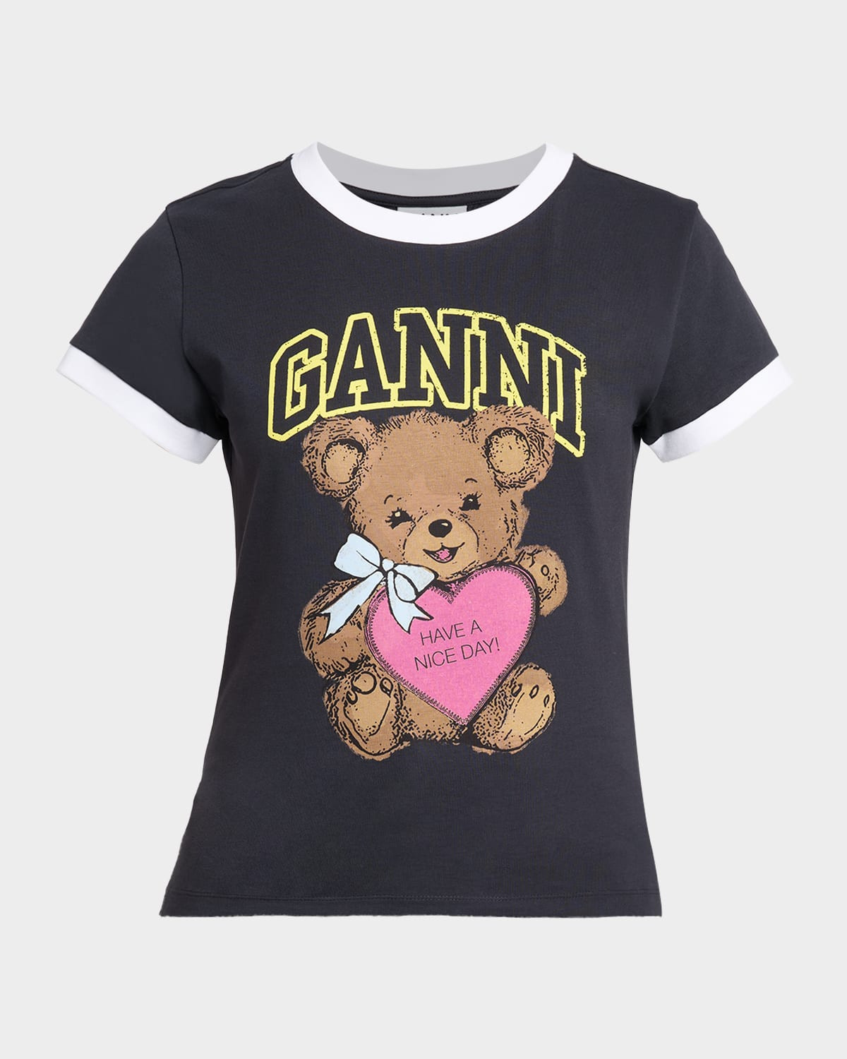 Cotton-Jersey Logo Ringer Tee | Neiman Marcus