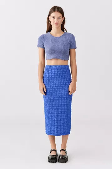 UO Kimmy Bubble Knit Midi Skirt | Urban Outfitters (US and RoW)