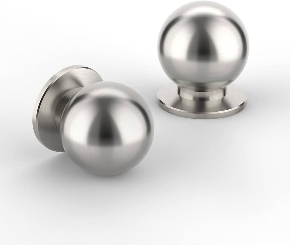ROMATEE 10 Pack Brushed Satin Nickel Kitchen Cabinet Knobs 1 Inch(27mm) Diameter Hardware Dresser... | Amazon (US)